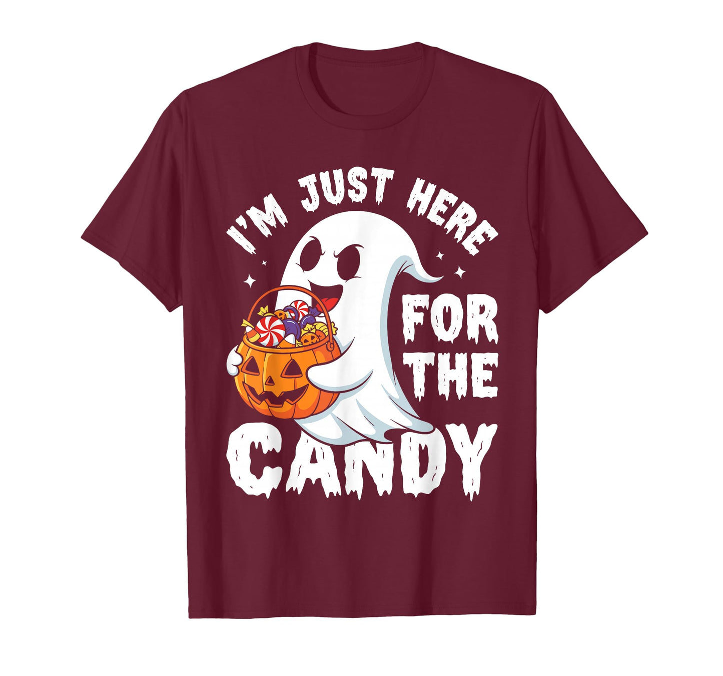 I'm Just Here for The Candy Halloween Pun Lollipop T-Shirt