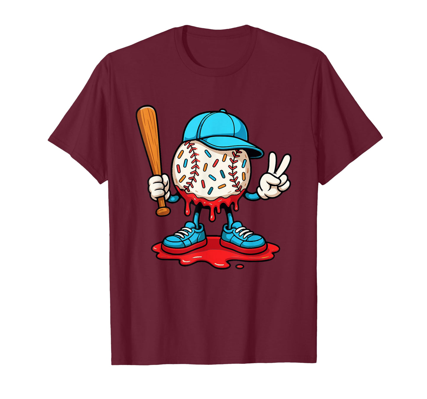 Baseball Drip for Boys Ice Cream Drip Baseball T-Shirt