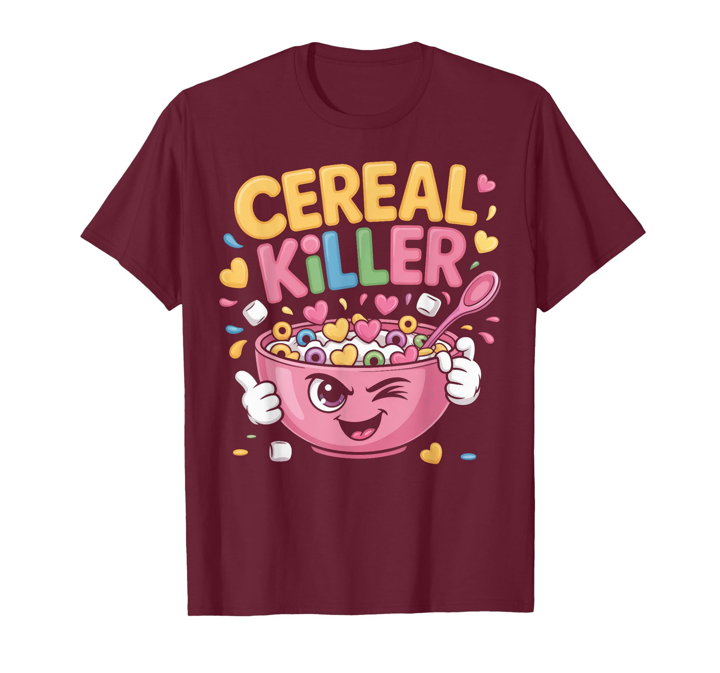 Cereal Killer Cartoon Bowl Funny Breakfast T-Shirt