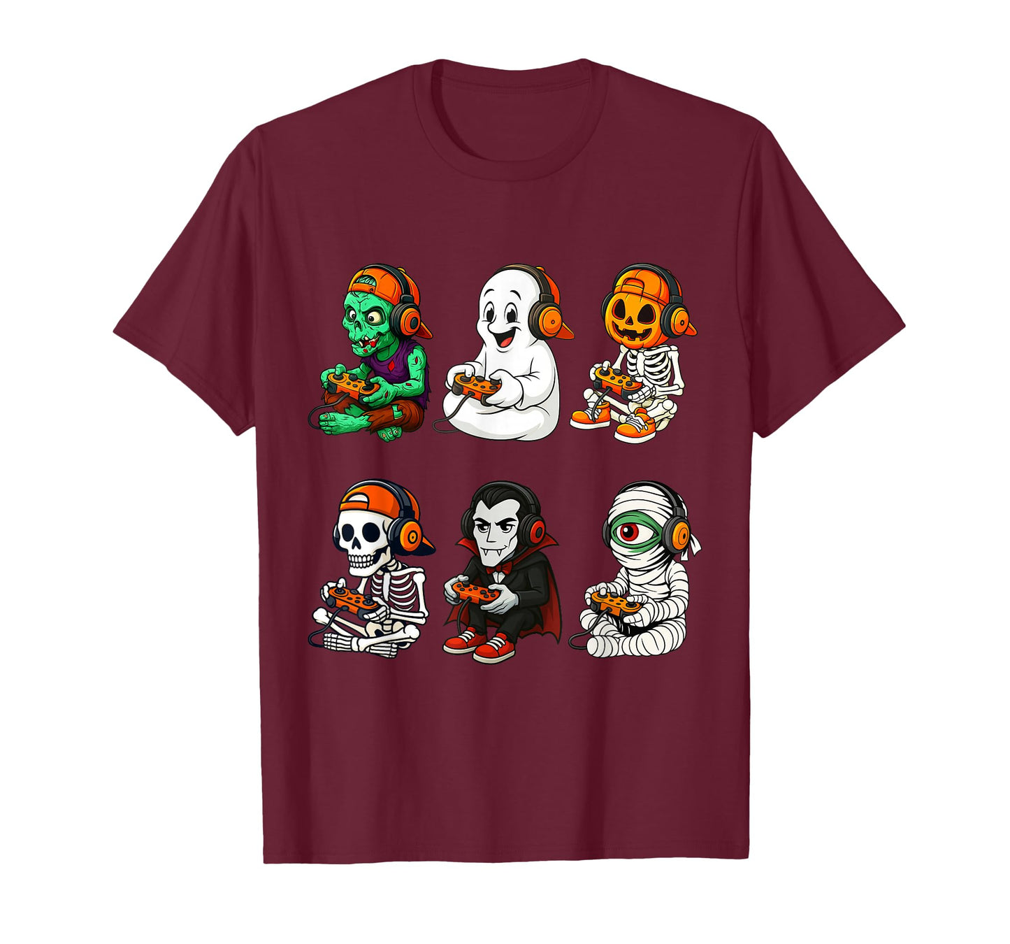 Halloween Skeleton, Zombie Gamer Video Gaming T-Shirt