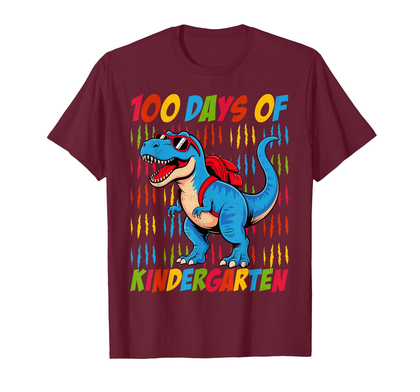 100 Days of Kindergarten Trex Dinosaur Kids Boys School T-Shirt