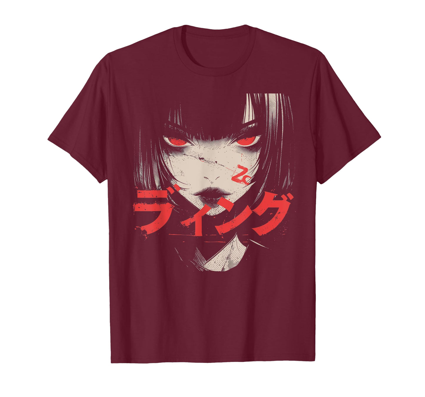 Goth Grunge Demon Anime Girl Waifu Horror Alt Aesthetic T-Shirt