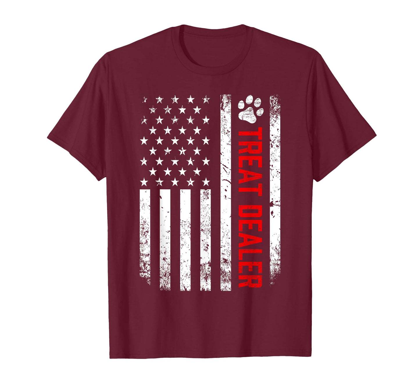 Dog Treat Dealer Funny Dog Owner Dog Dad American Flag T-Shirt