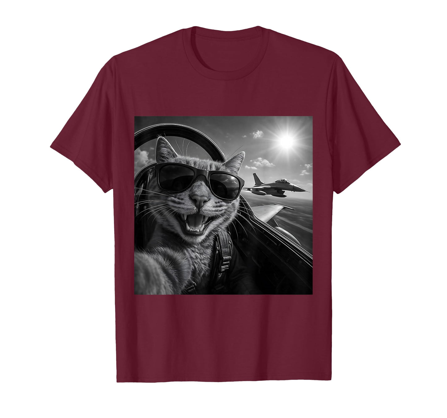 Cat Selfie Jet Plane Funny Cat Gifts for Men Women Children T-Shirt