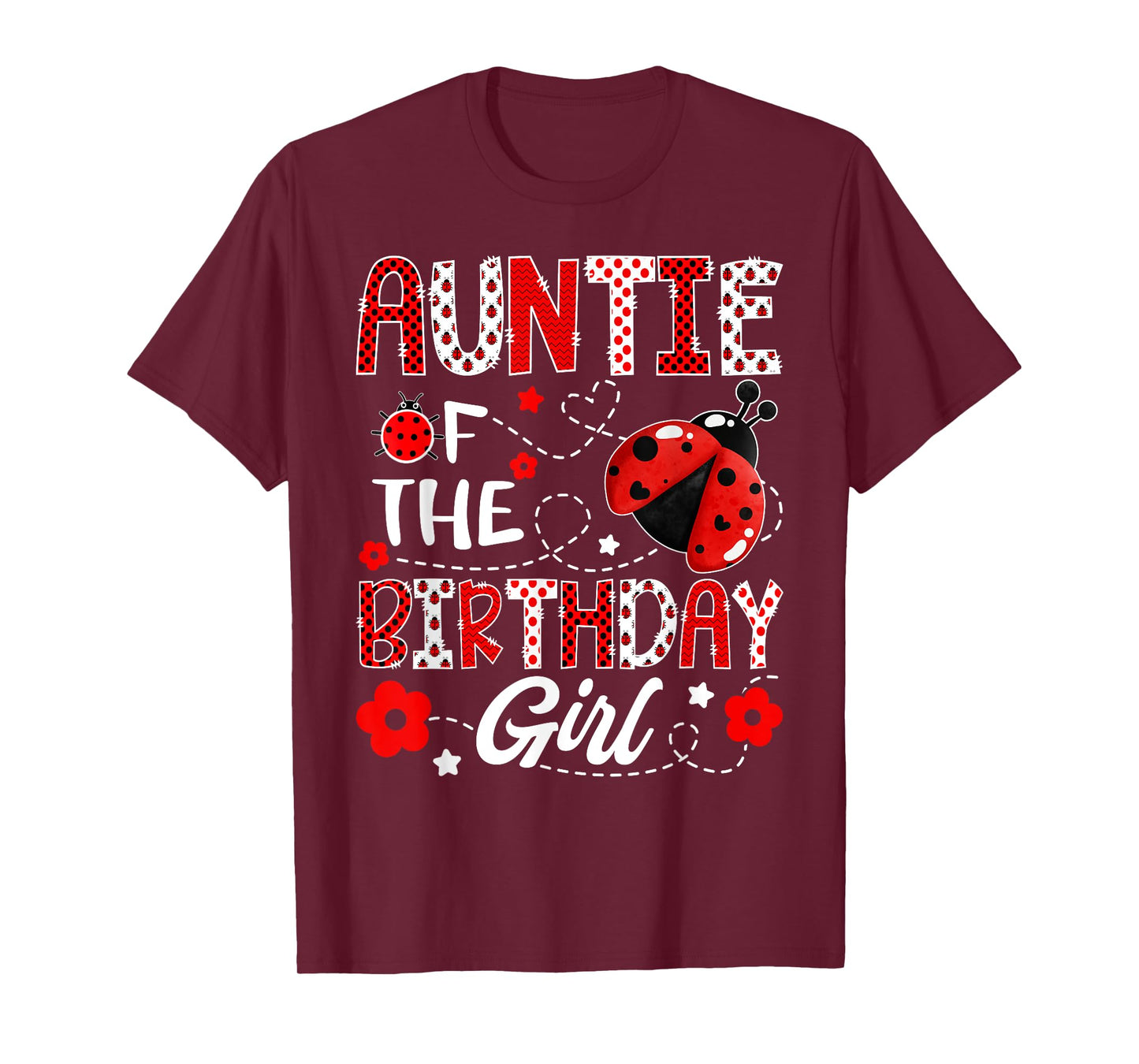 Auntie of The Birthday Girl Ladybug Auntie Bug T-Shirt