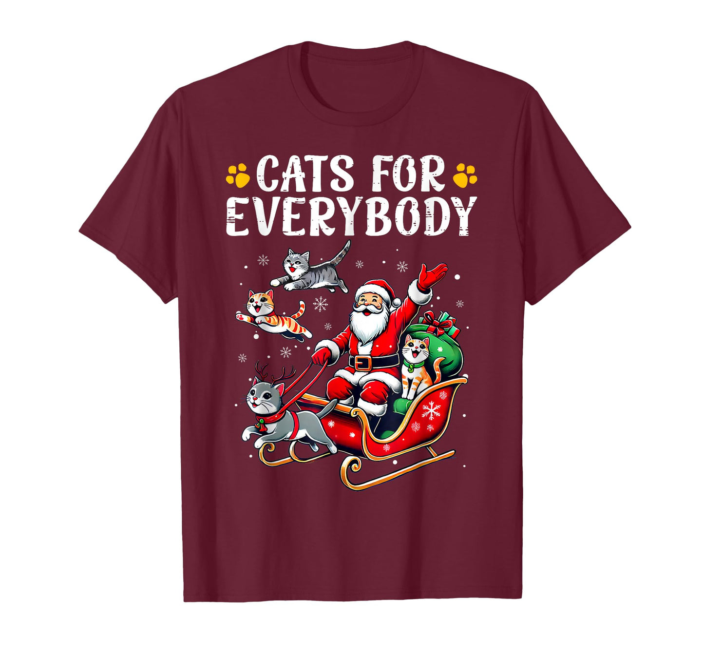 Cats For Everybody Christmas Cat Funny Xmas Men Women Santa T-Shirt