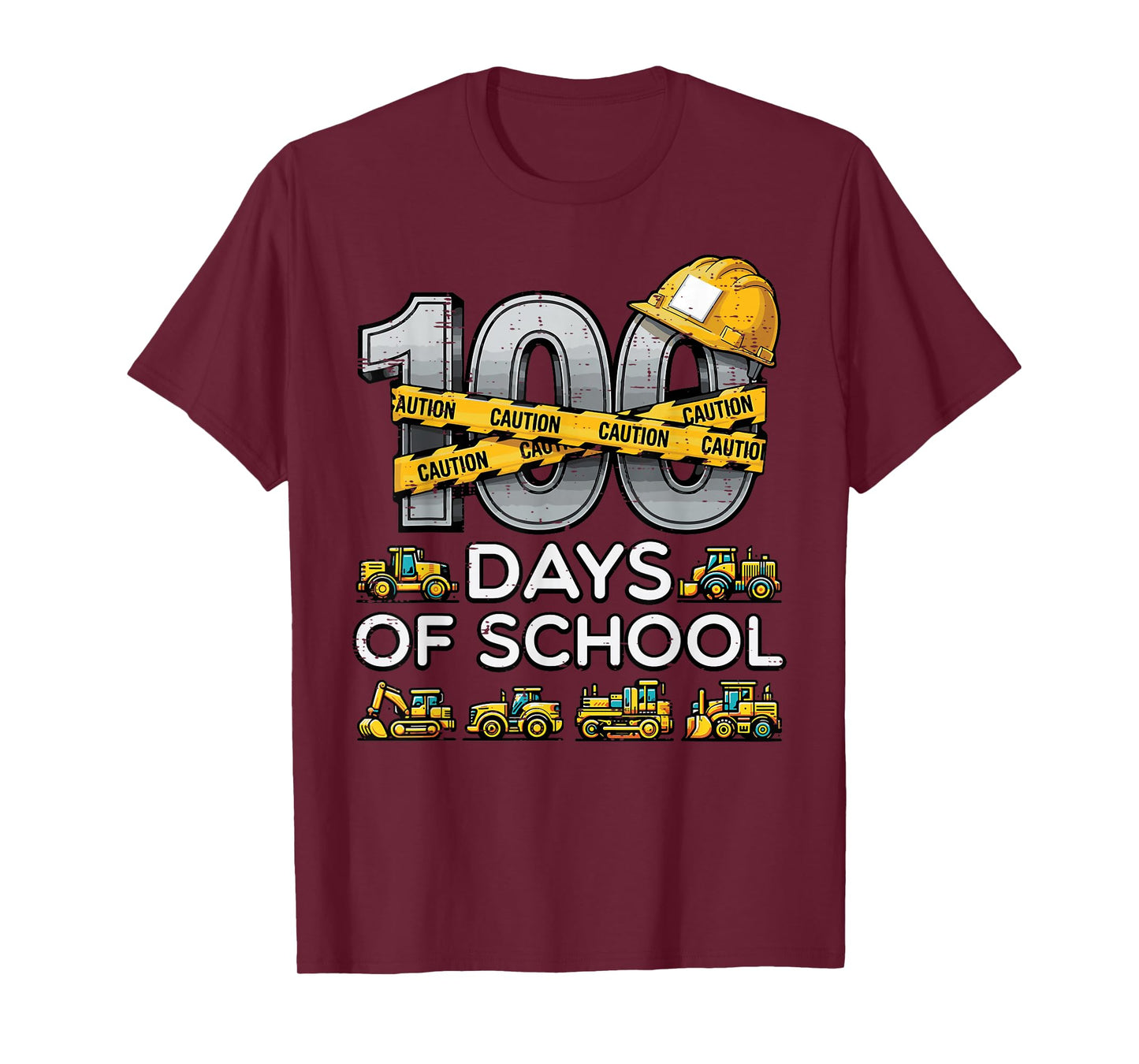 100 Days of School Construction 100th Day Boys Kids Toddler T-Shirt