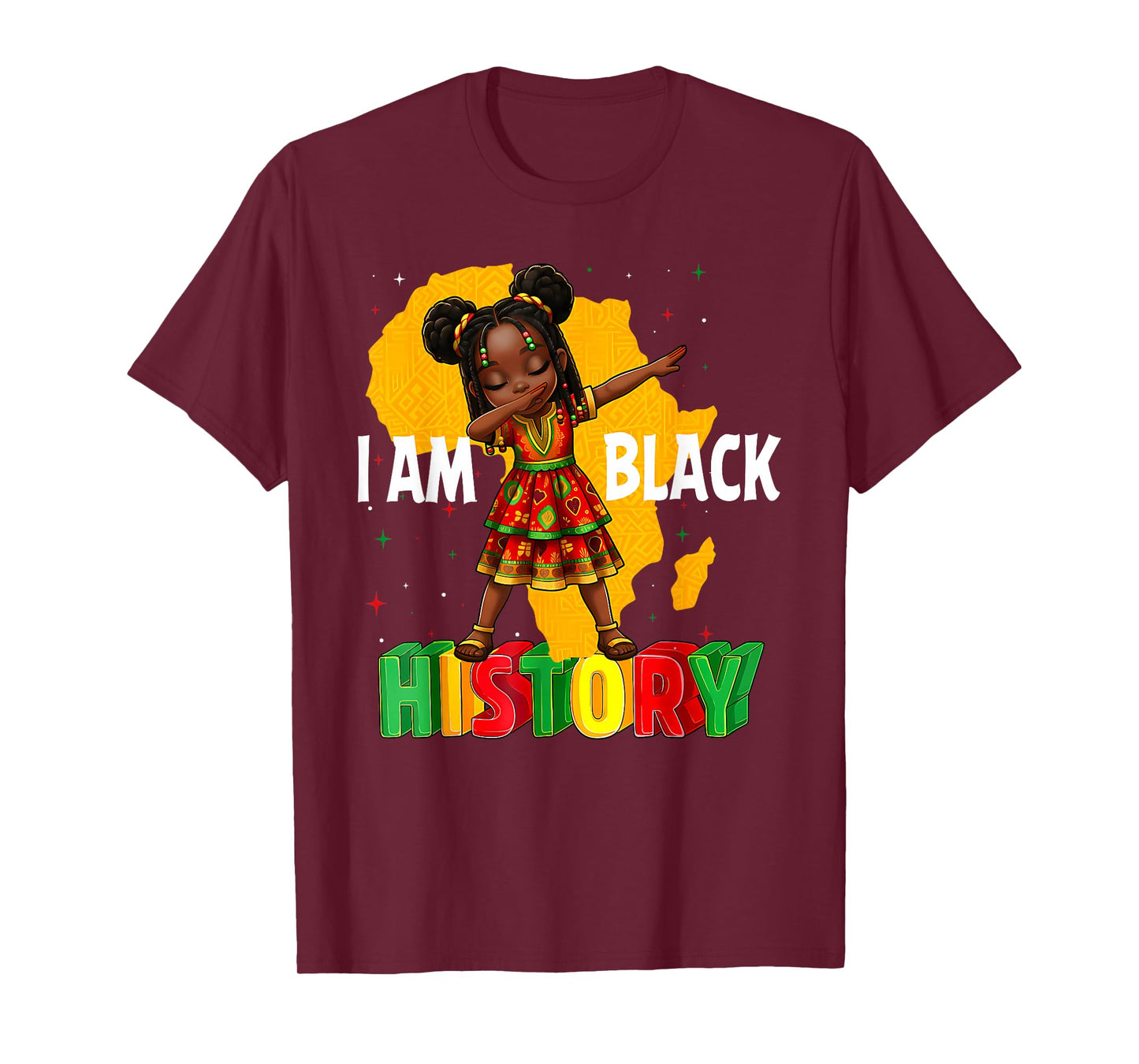 African American Girl Kid I Am Black History Month T-Shirt