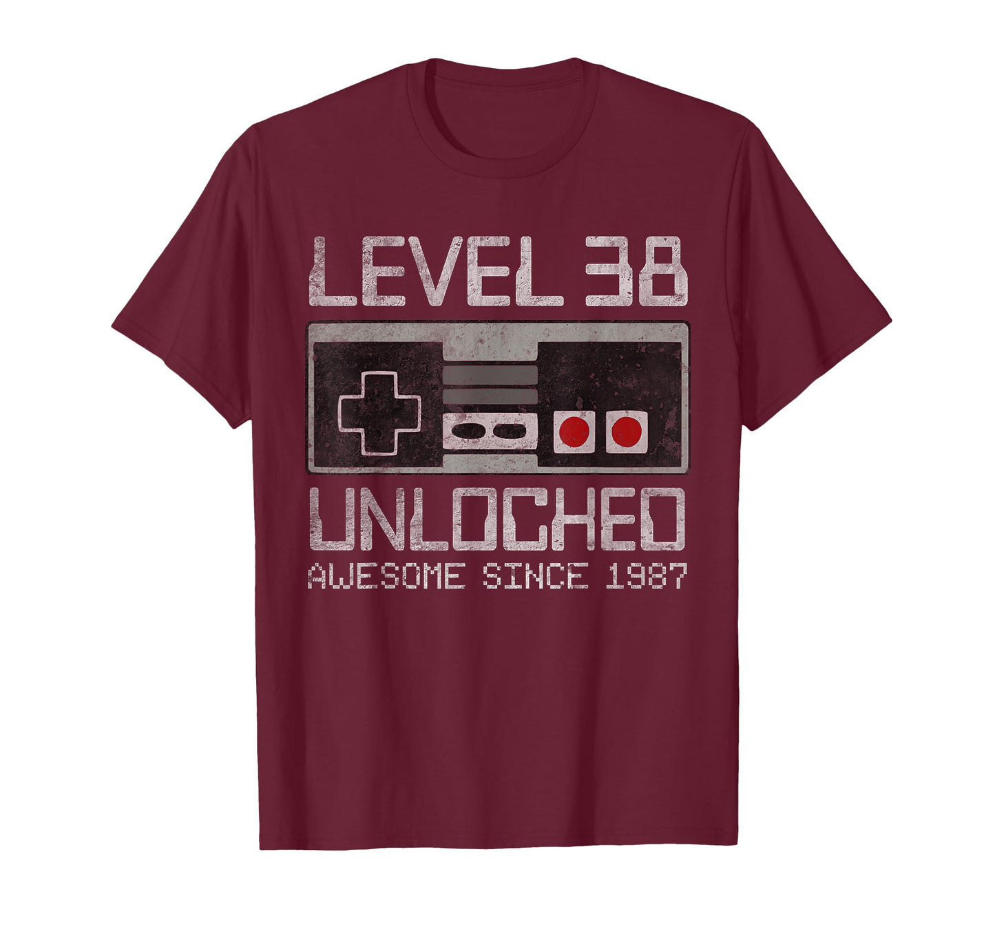 Level 38 Unlocked 38th Birthday 38 Year Old Video Gamer Men T-Shirt