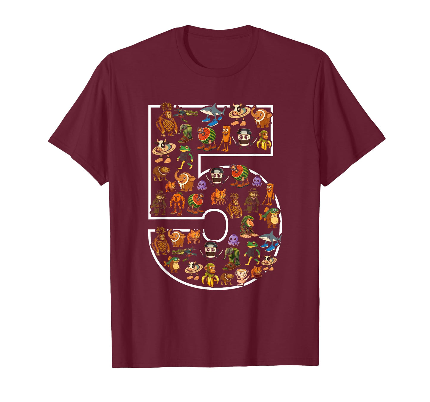 Italian Brainrot Birthday 5 Age Meme 5th Kids Boys Girls T-Shirt