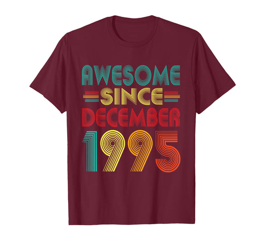 Awesome Since December 1995 Years 30th Bday Funny Vintage T-Shirt