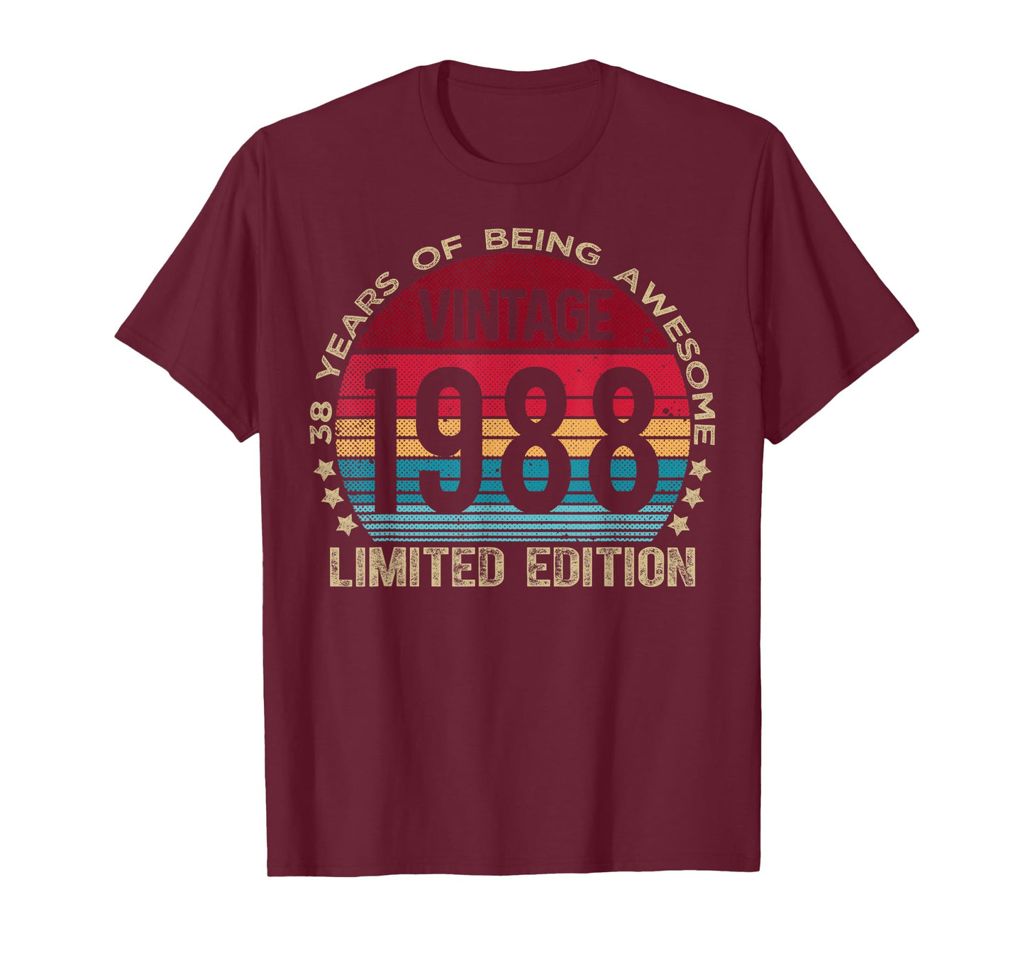 38 Year Old Gifts Vintage 1988 Limited Edition 38th Birthday T-Shirt