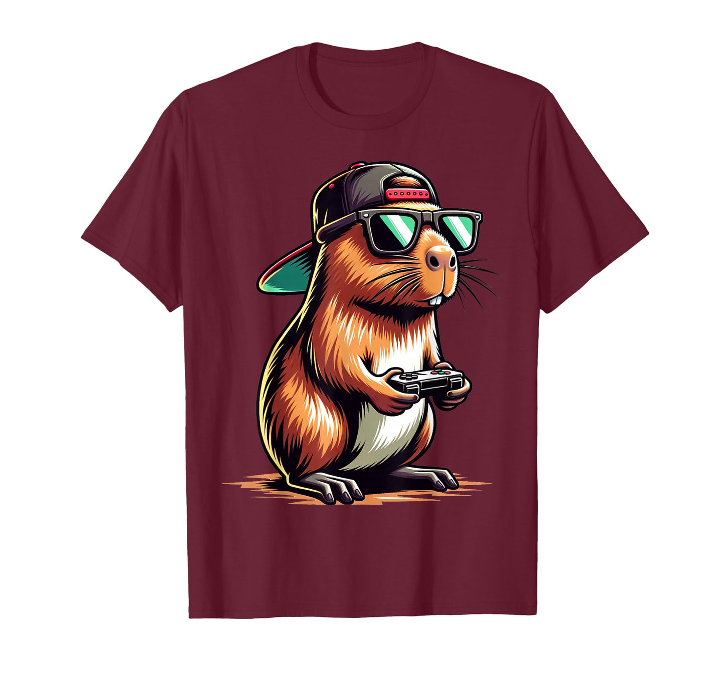 Cool Capybara Playing Video Games. Funny Gamer Capybara T-Shirt