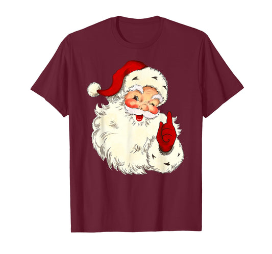 Cool Santa Claus Face Vintage Family Christmas Men Women T-Shirt
