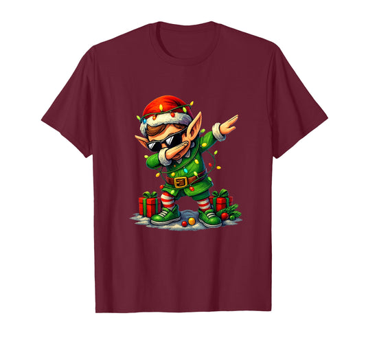 Christmas Elf Dabbing Dance Dab Xmas Pajamas Boys Girls Kids T-Shirt