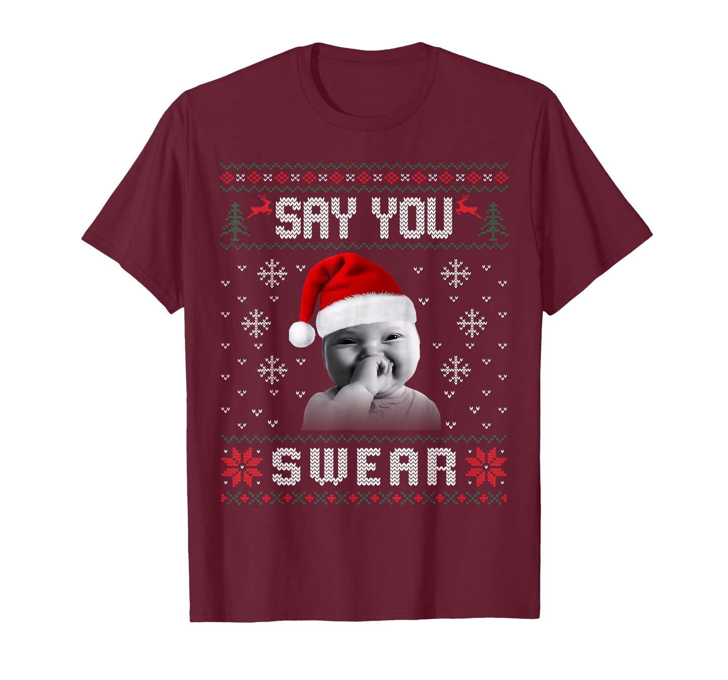 Funny Laughing Baby AI Baby Meme Brainrot Ugly Christmas T-Shirt