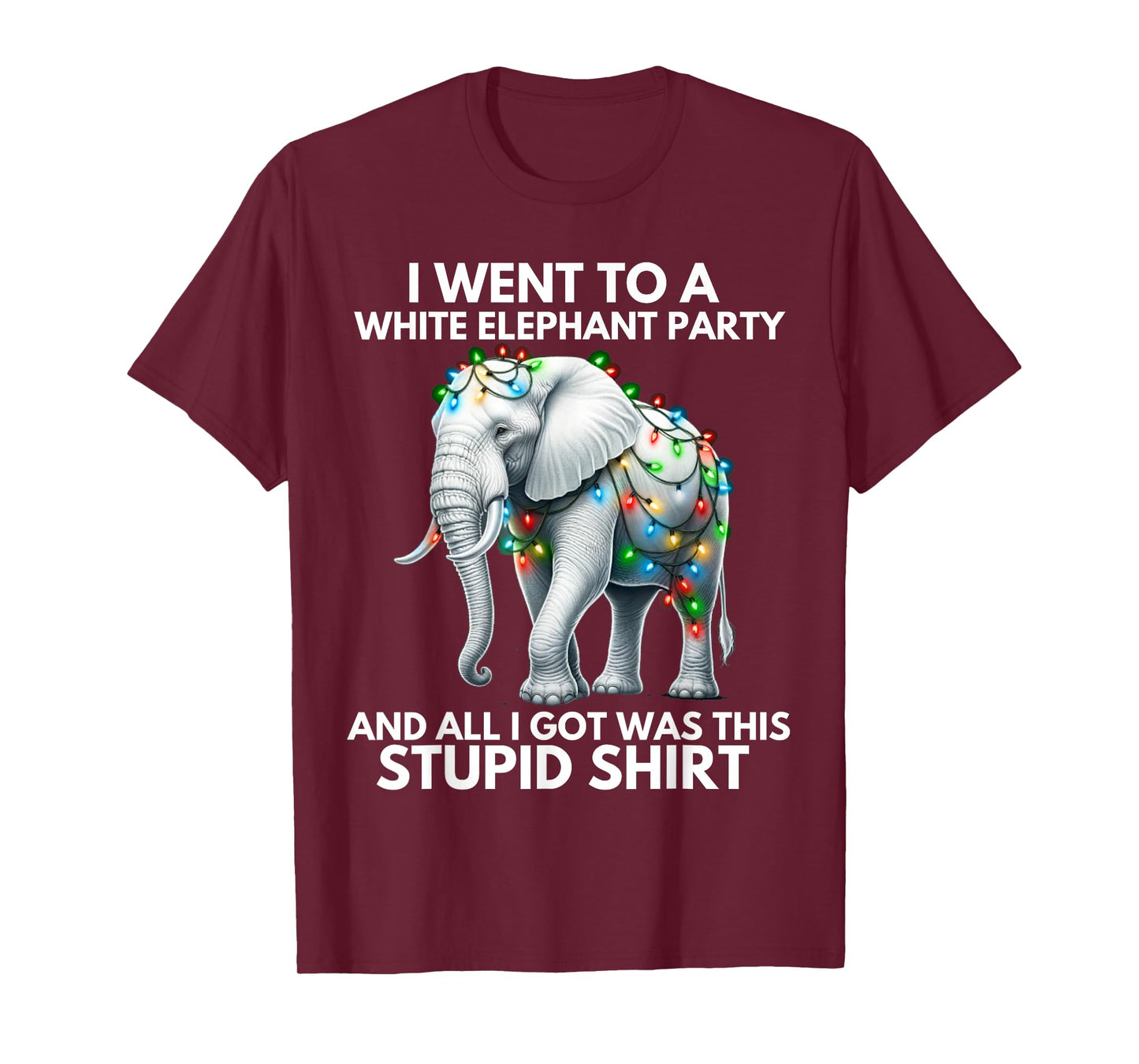 Funny White Elephant Gift Wrapped Elephant Dumb Gift T-Shirt