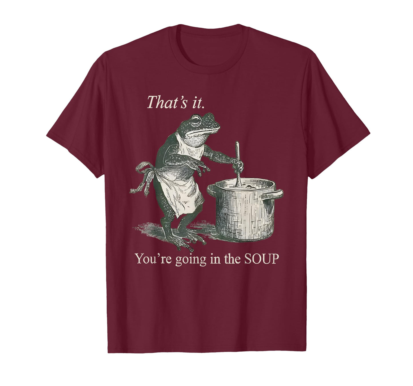 Vintage Frog That's It You're Going in The Soup Funny Witch T-Shirt