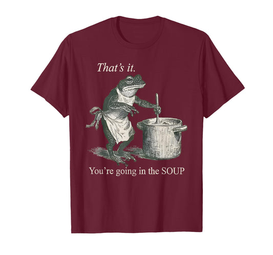 Vintage Frog That's It You're Going in The Soup Funny Witch T-Shirt