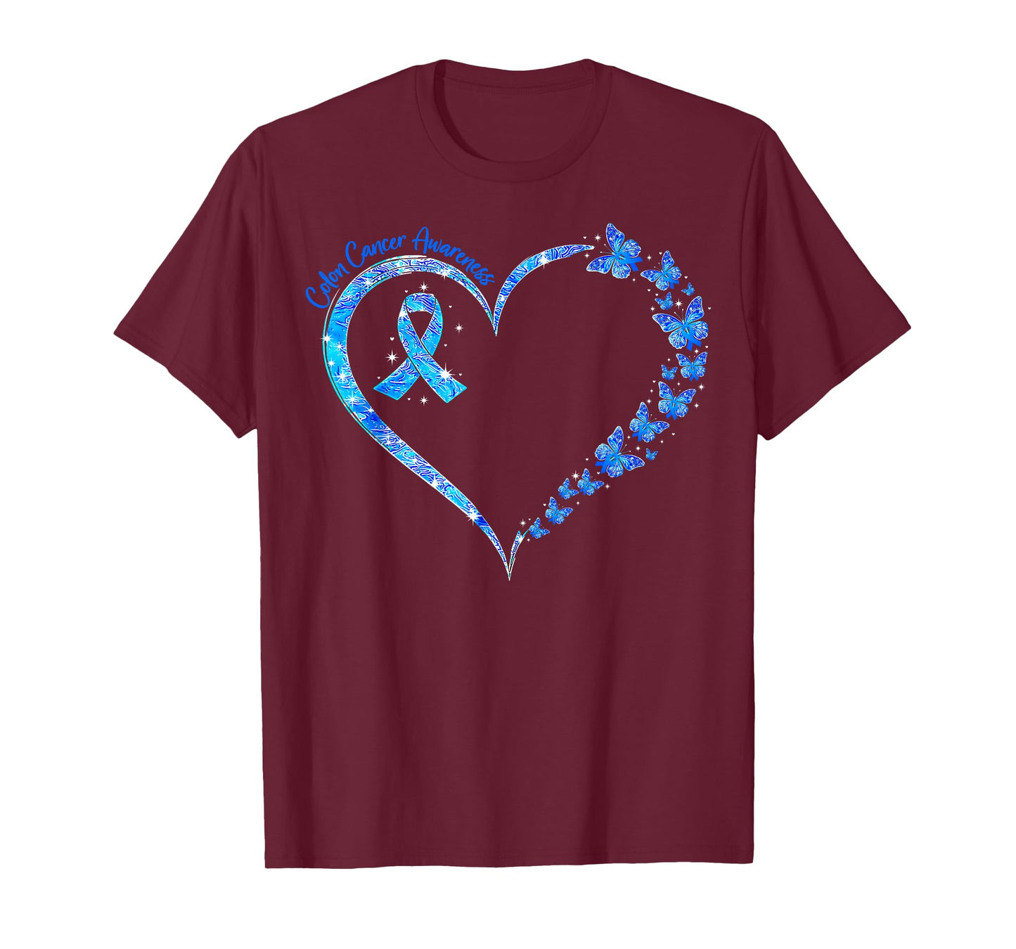 Blue Ribbon Sunflower Colorectal Colon Cancer Awareness T-Shirt