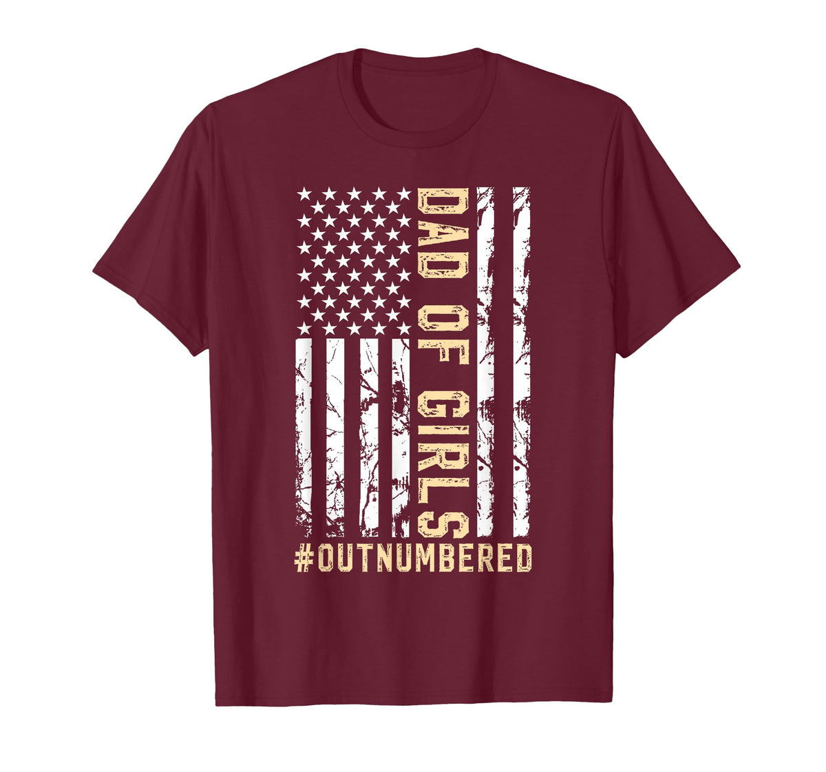 Girl Father's Day Daddy & Dad Of Girls Outnumbered T-Shirt