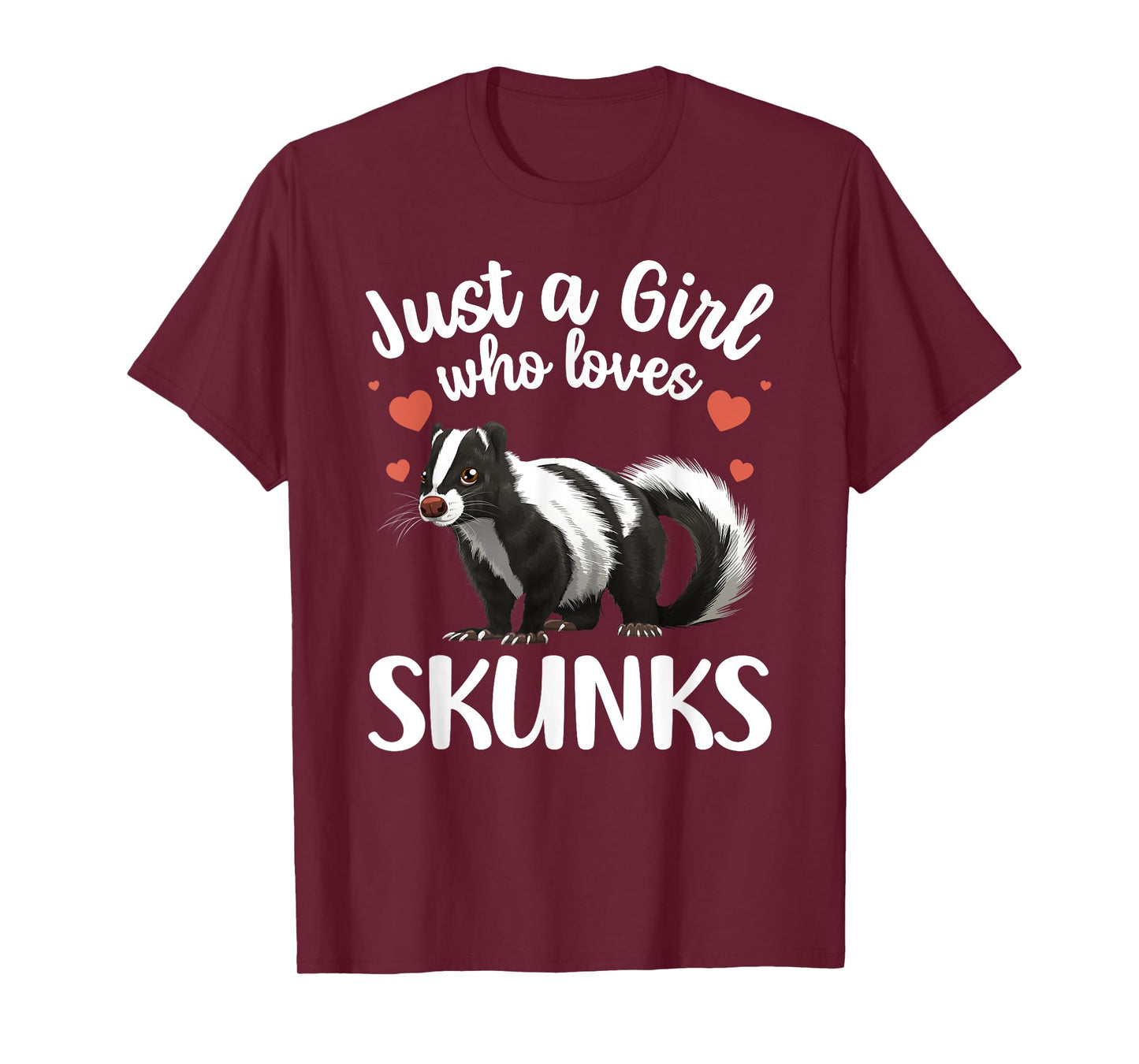 Cool Skunk Design For Women Girls Kids Animal Skunk Lover T-Shirt