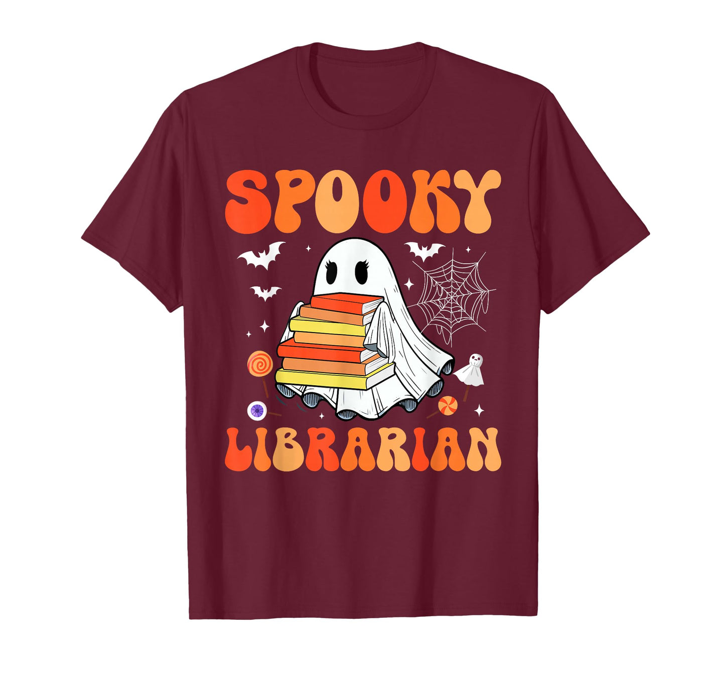 Spooky Librarian Halloween Cosplay Boo Ghost Funny Job Team T-Shirt