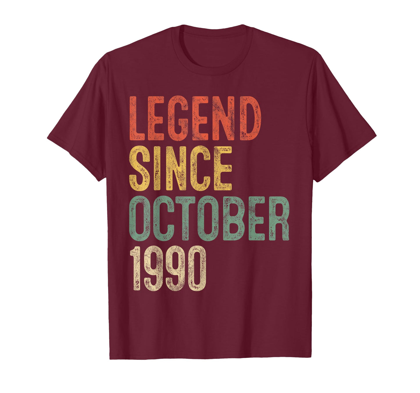Legend October 1990 35th Birthday Men Women 35 Year Old T-Shirt