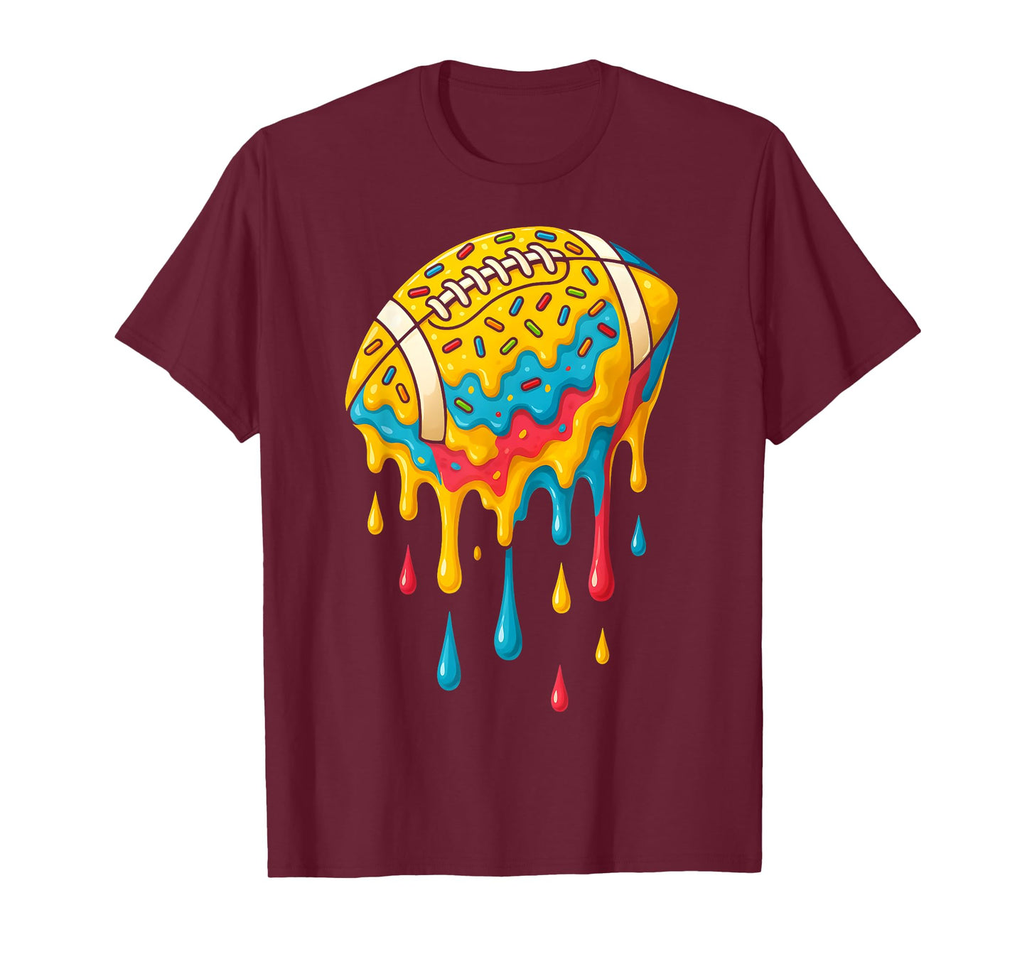 Football Ice Cream Drip Boys Football Fan Youth Game Day T-Shirt