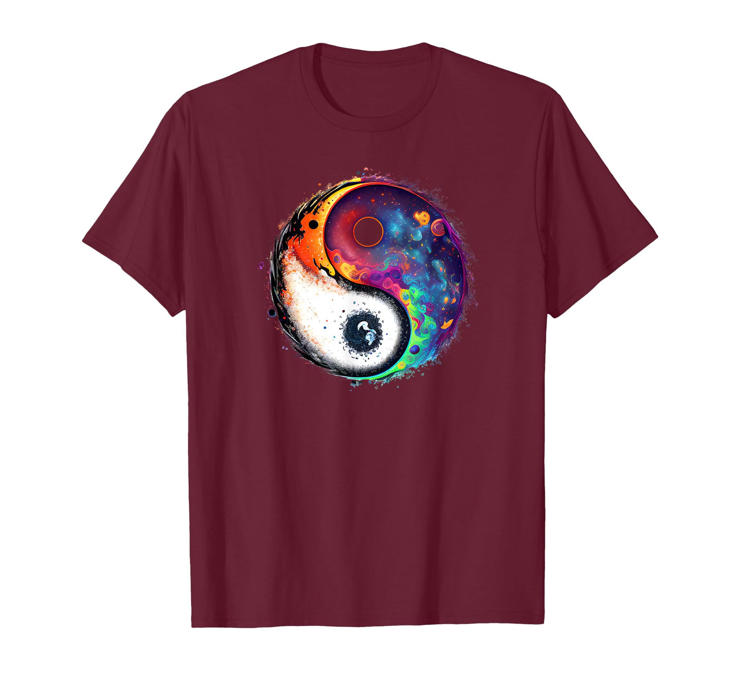 Yin Yang Feng Shui Ying Yang Zen Taijitu Colorful Galaxy T-Shirt