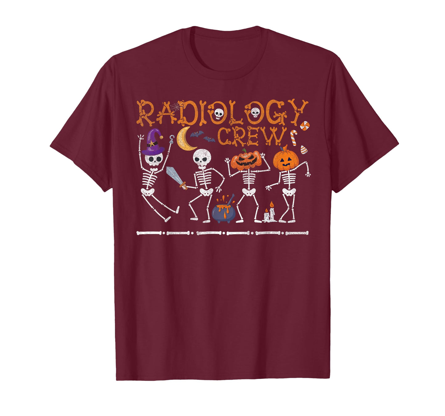 Radiology Crew Dancing Skeleton Funny Halloween Party T-Shirt