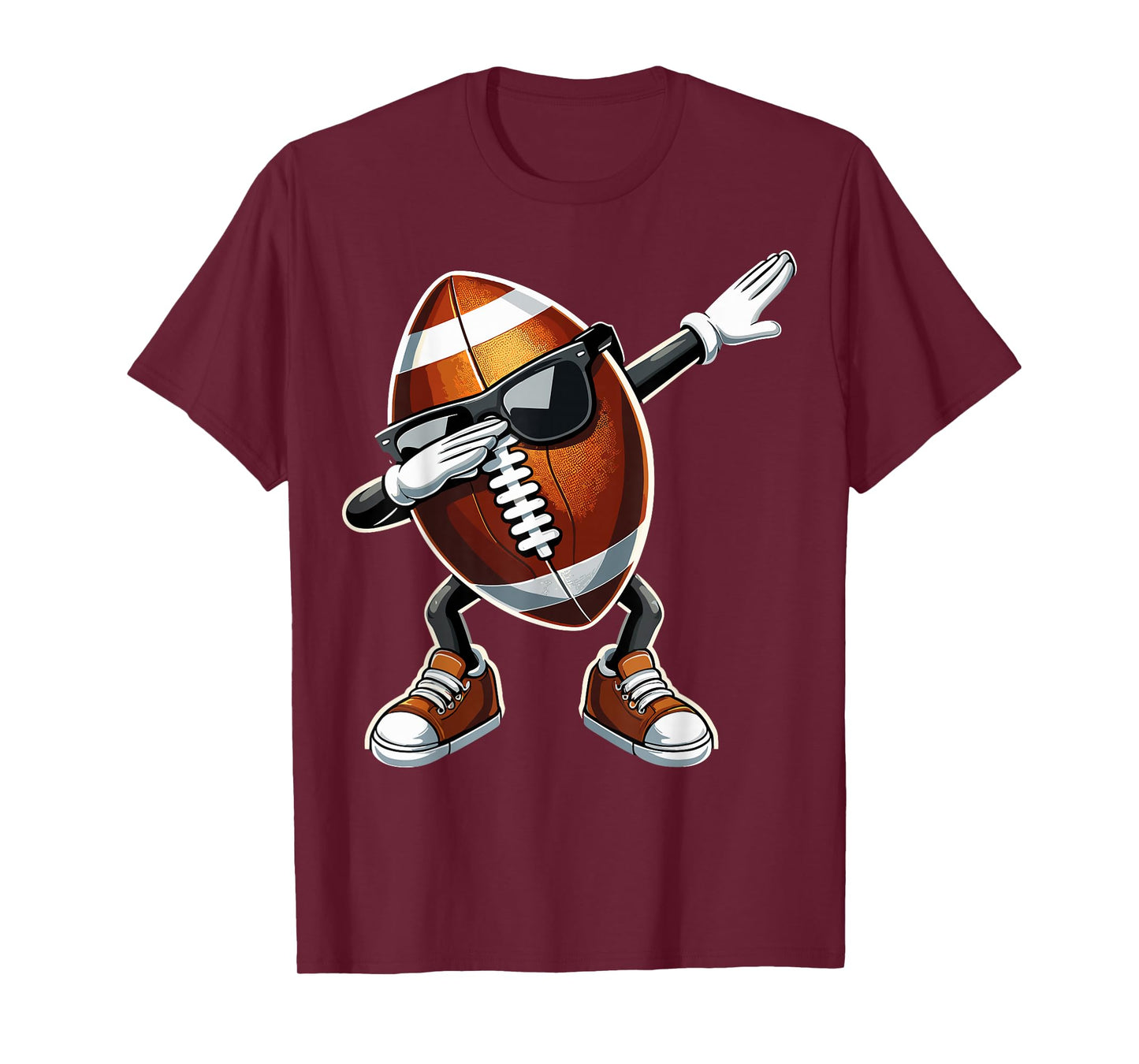 Dabbing Football with Sunglasses Funny Football T-Shirt