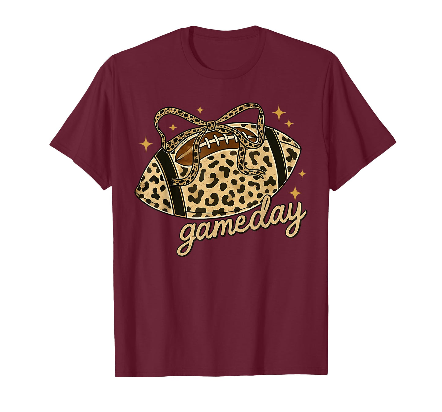 Football Game Day Womens Leopard Cheetah Game Day Football T-Shirt