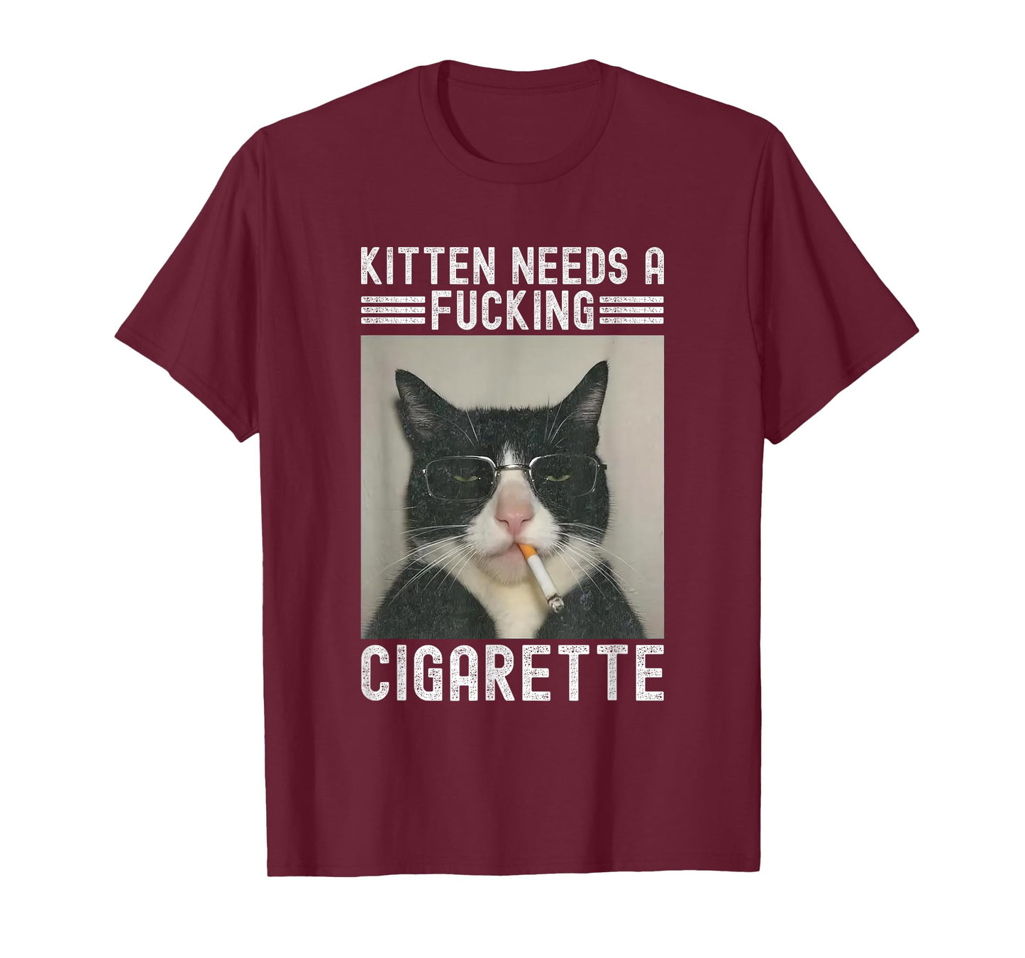 Kitten Needs A Fucking Cigarette Funny Cat Lover T-Shirt