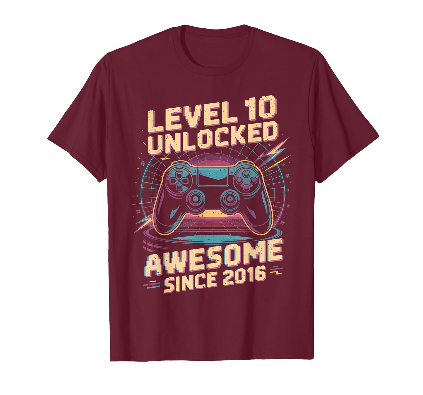 10 Year Old Boy Level 10 Gamer 2016 10th Birthday Party Gift T-Shirt
