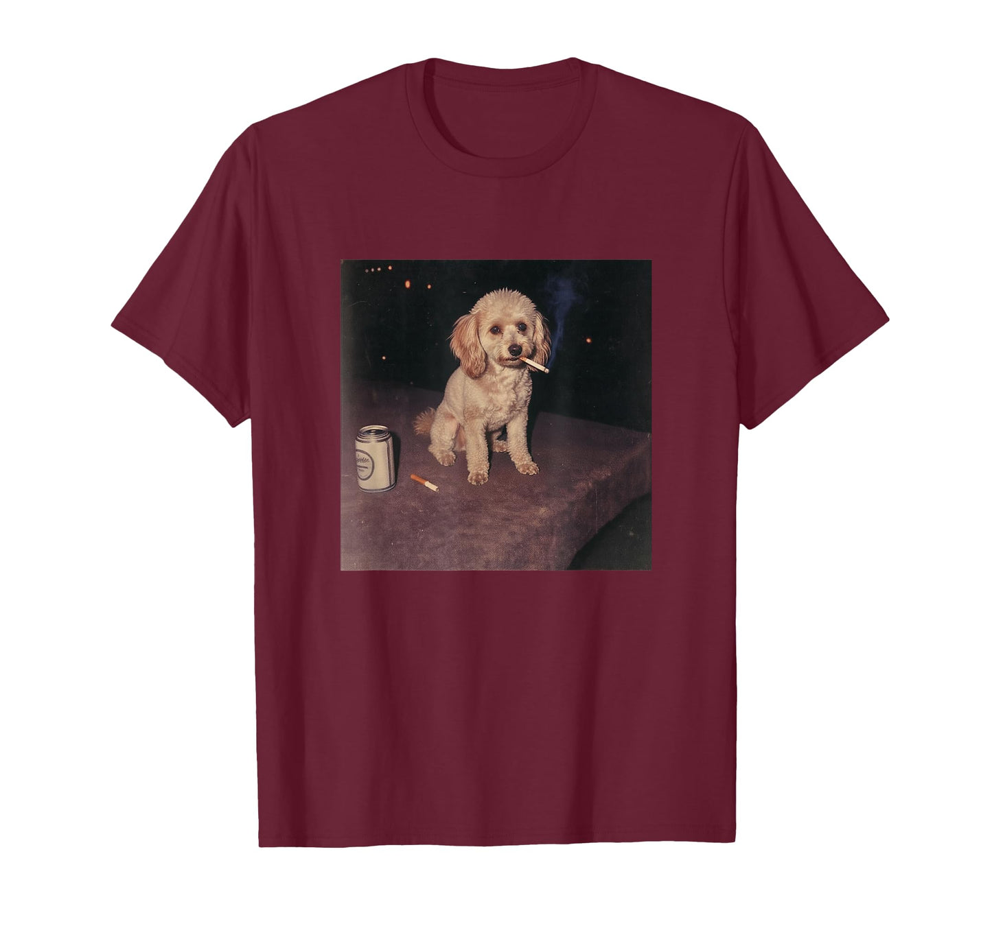 Funny Smoking Toy Poodle Dog Cigarette Beer Gen Z T-Shirt
