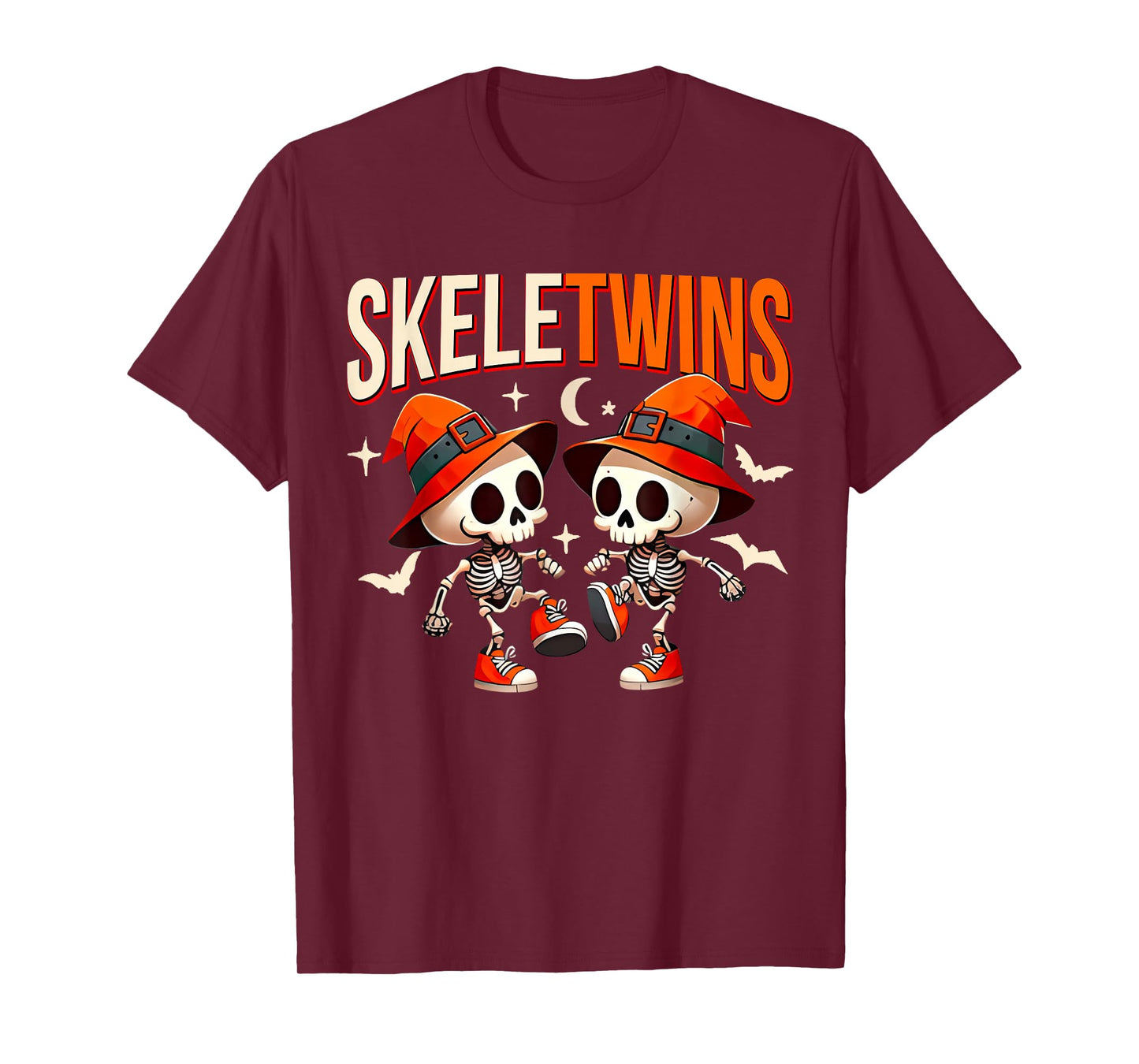 Twins Halloween Matching Skeletwins Funny Dancing Skeletons T-Shirt