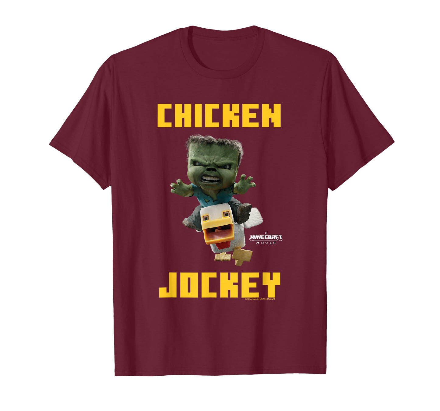 A Minecraft Movie Chicken Jockey Baby Zombie Logo T-Shirt