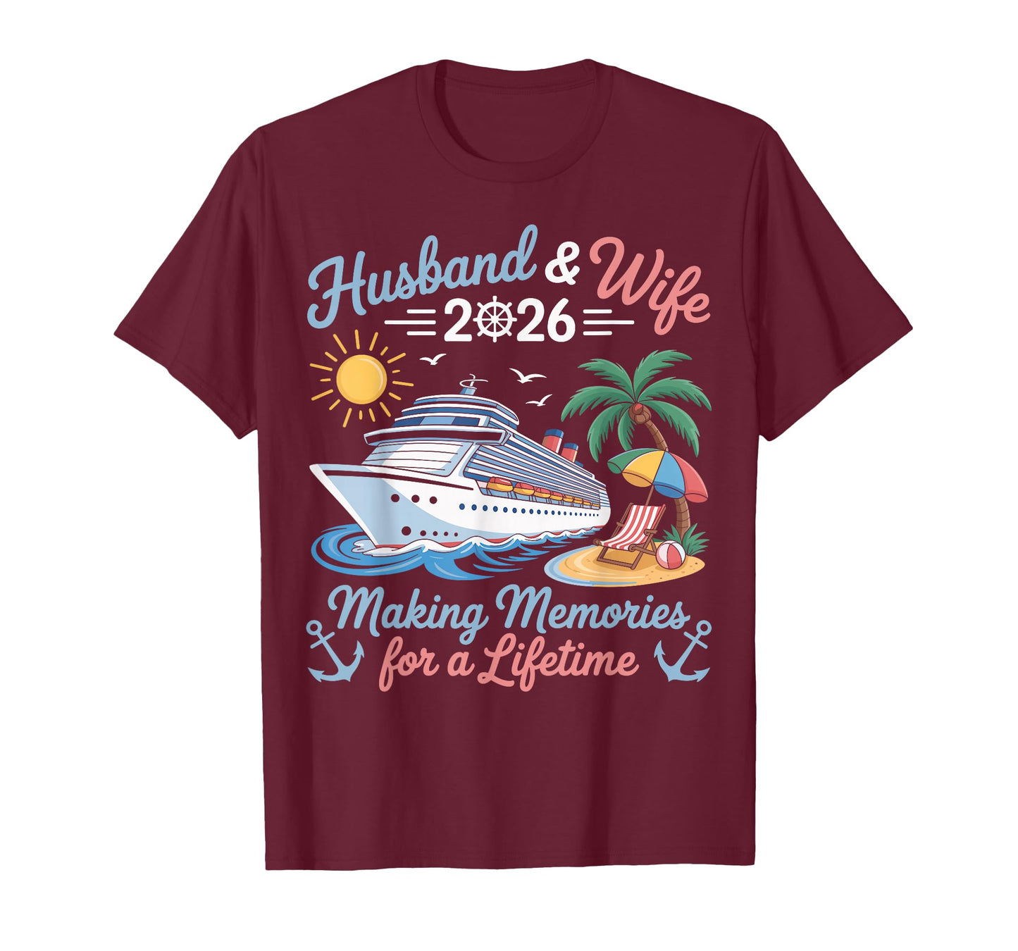 Husband & Wife 2026 Making Memories Cruise Matching Couple T-Shirt