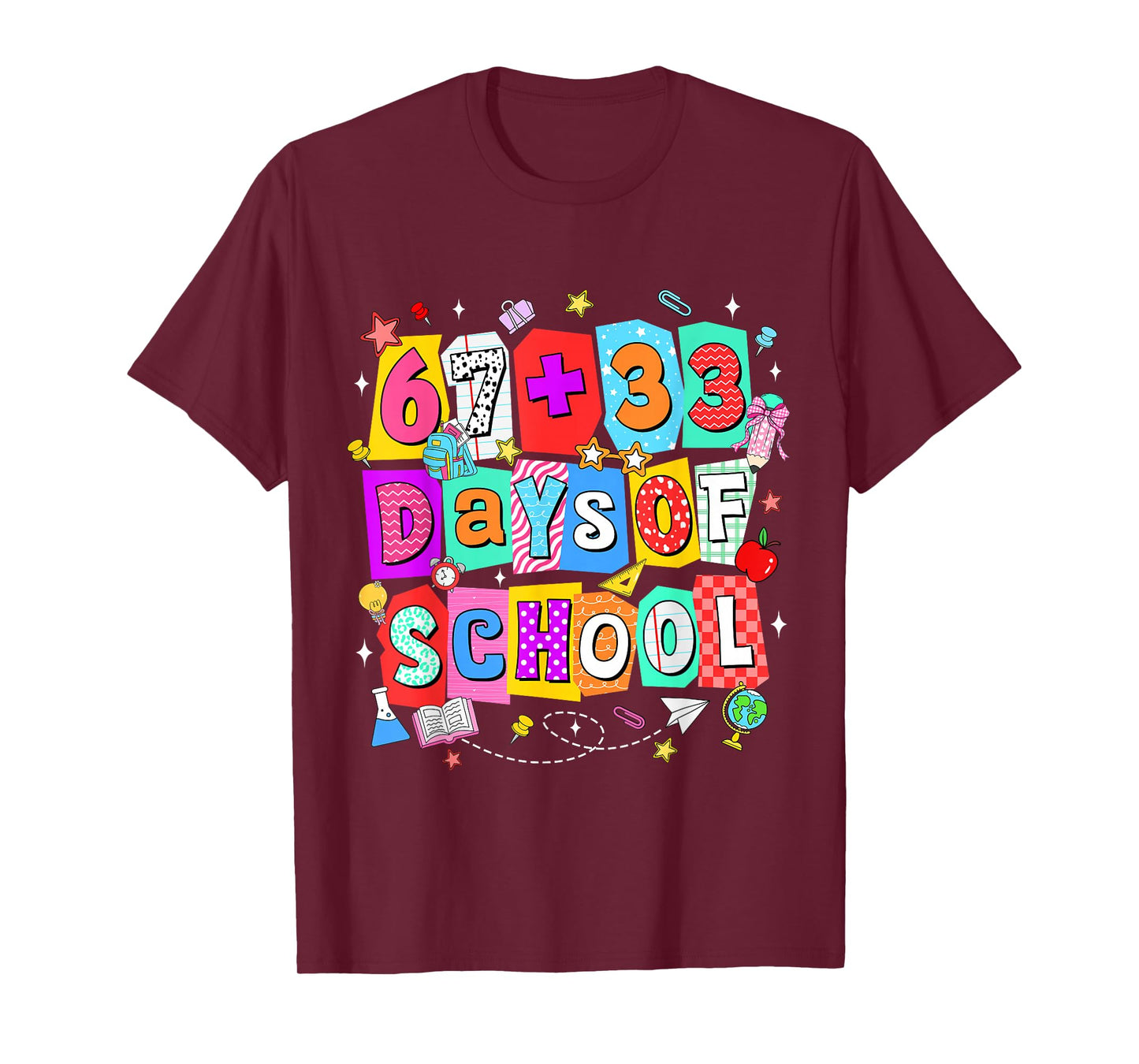 Happy 67 33 Days of School 100th Day of School Teachers Kids T-Shirt