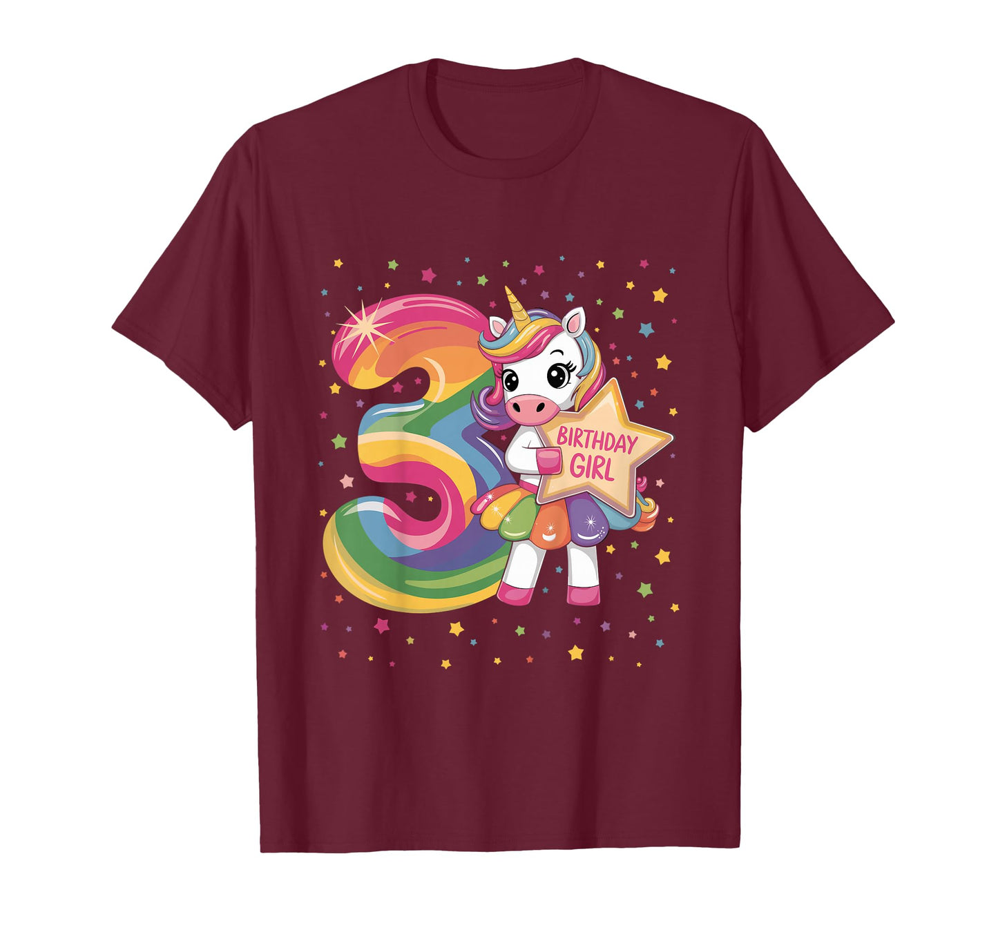 3 Year Old Unicorn 3nd Birthday Girl T-Shirt