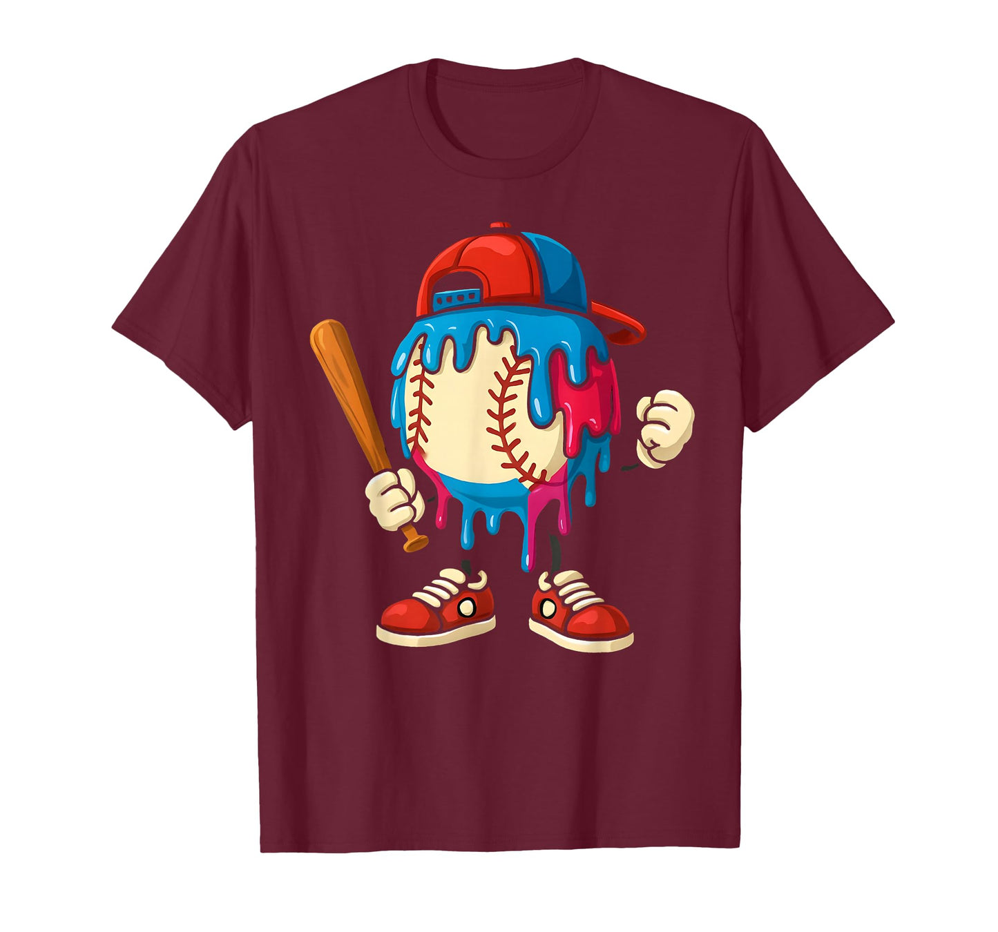 Baseball Drip Boys Ice Cream Drip Youth Sport Game Day T-Shirt
