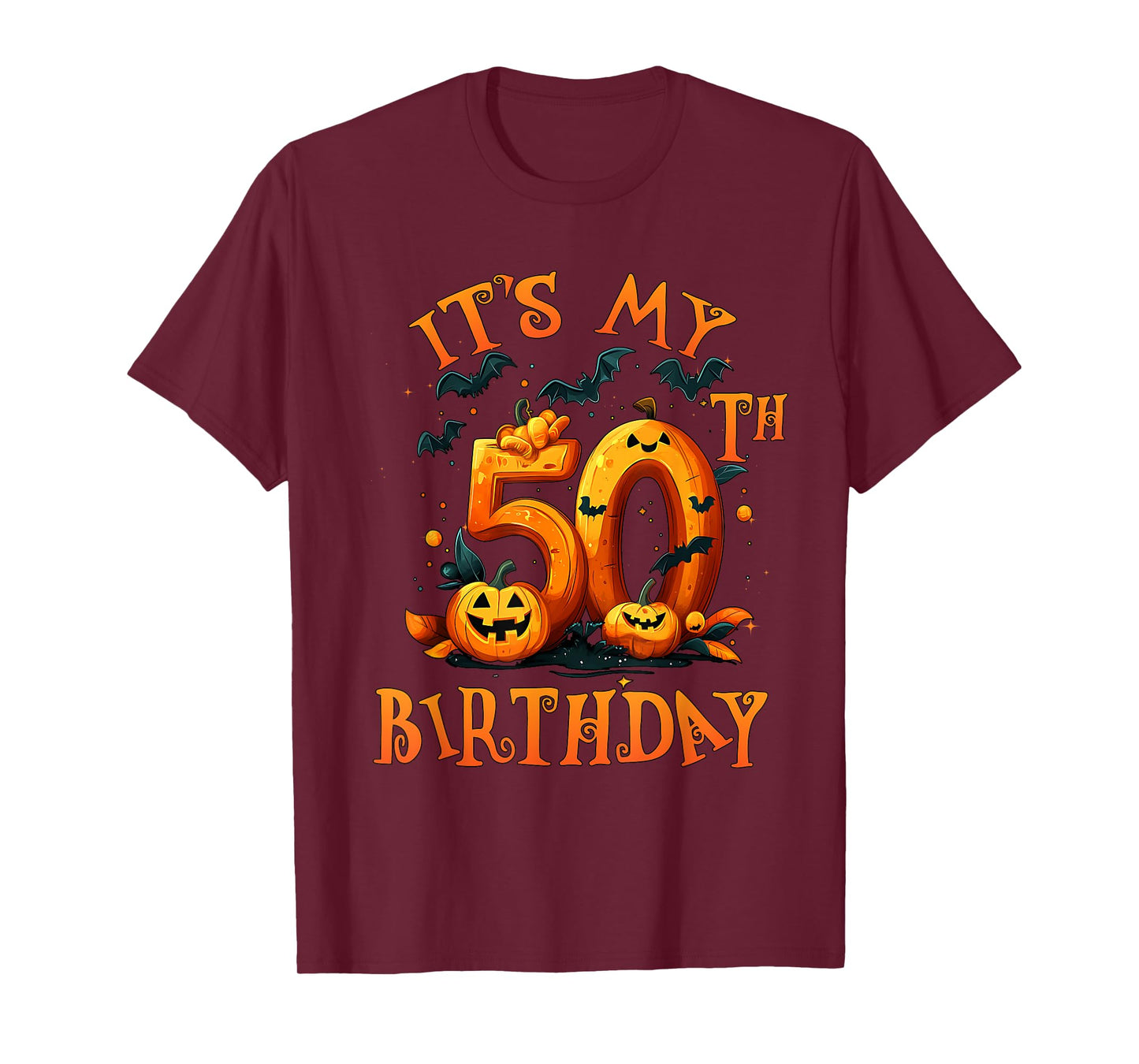 Boo It's My 50th Birthday Halloween Pumpkin 50 Years Old T-Shirt