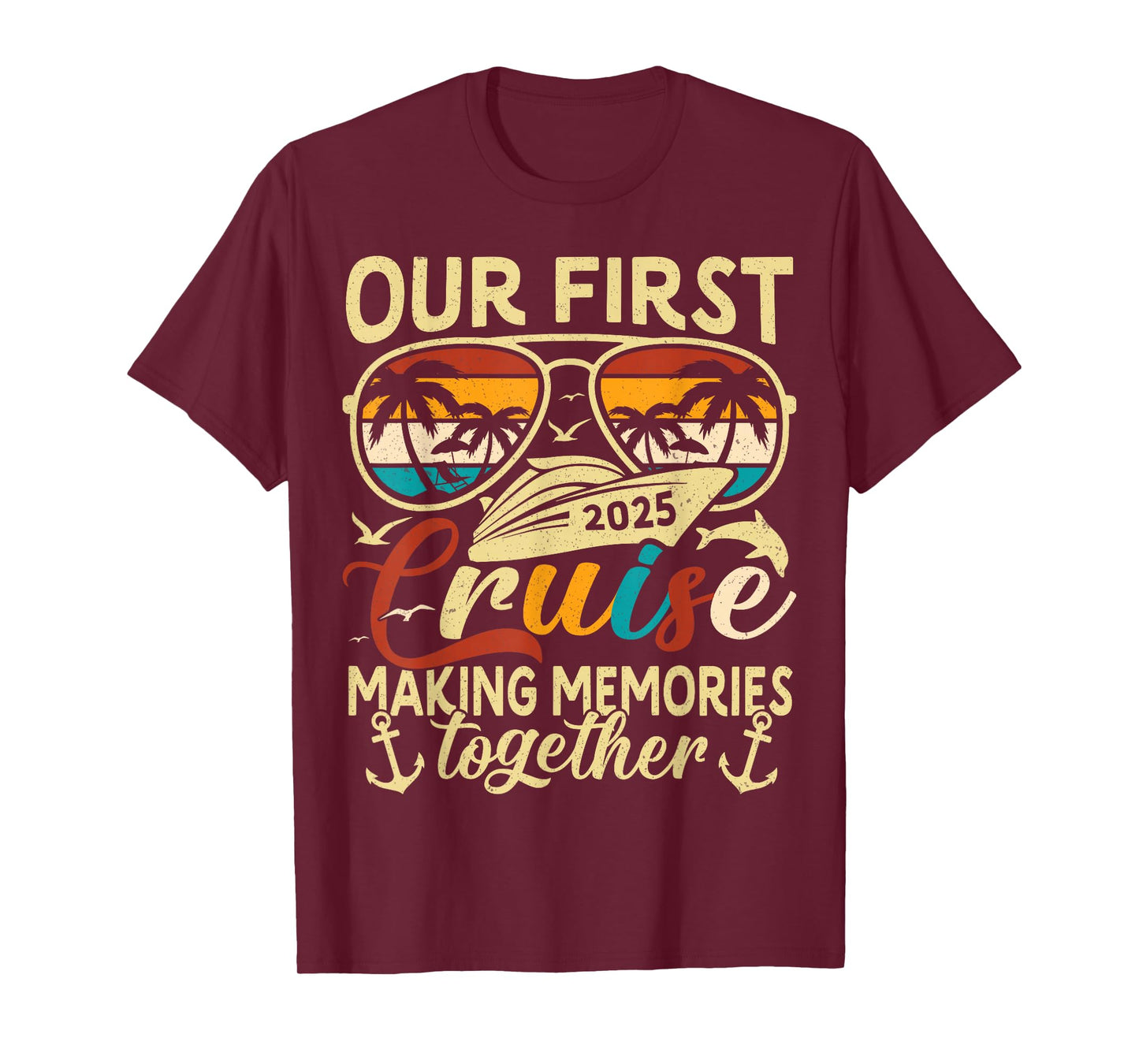 Our First Cruise 2025 Together Family Trip Matching Couples T-Shirt