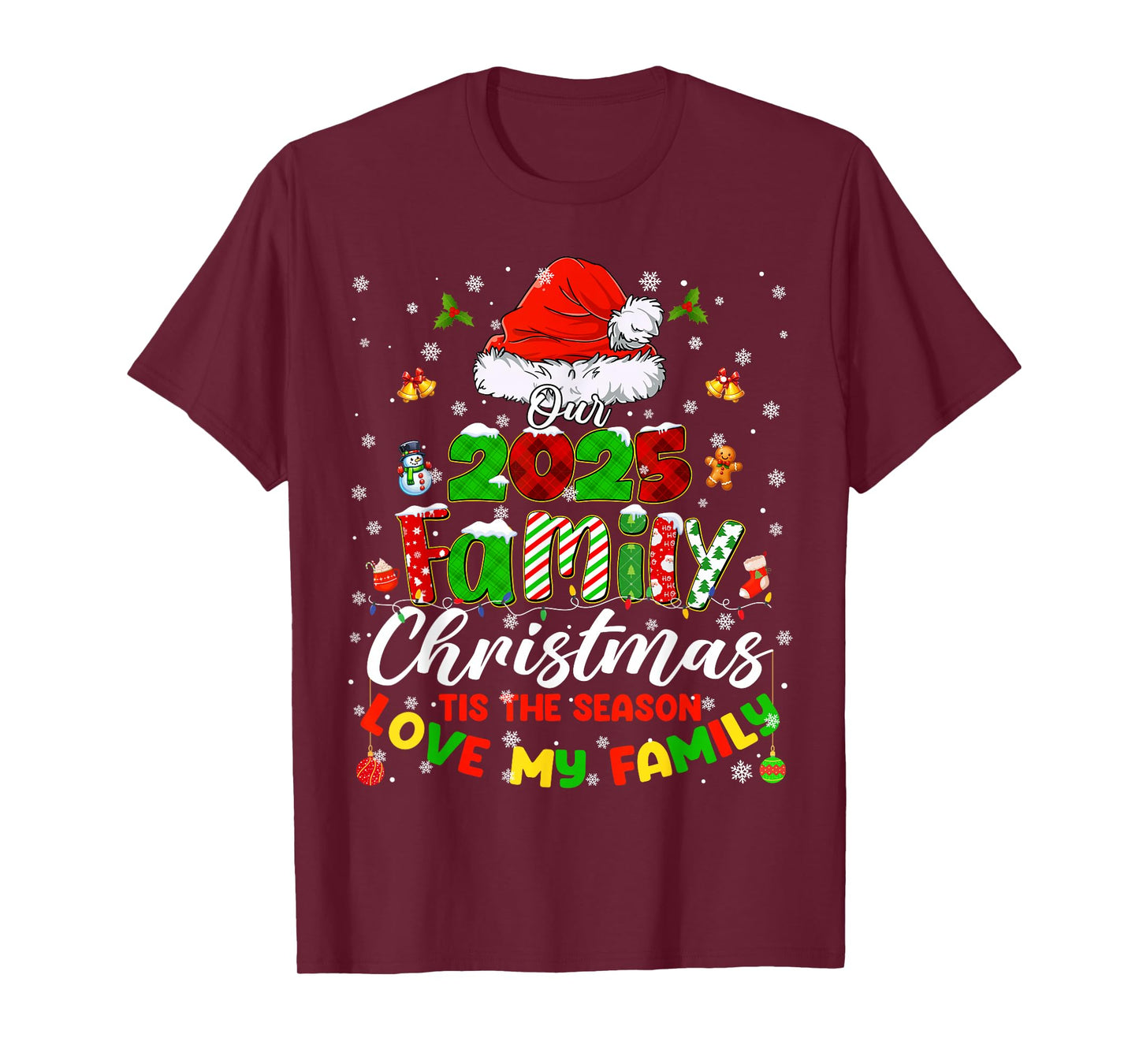 Funny Pajamas Outfit Family Matching Christmas 2025 Gifts PJ T-Shirt