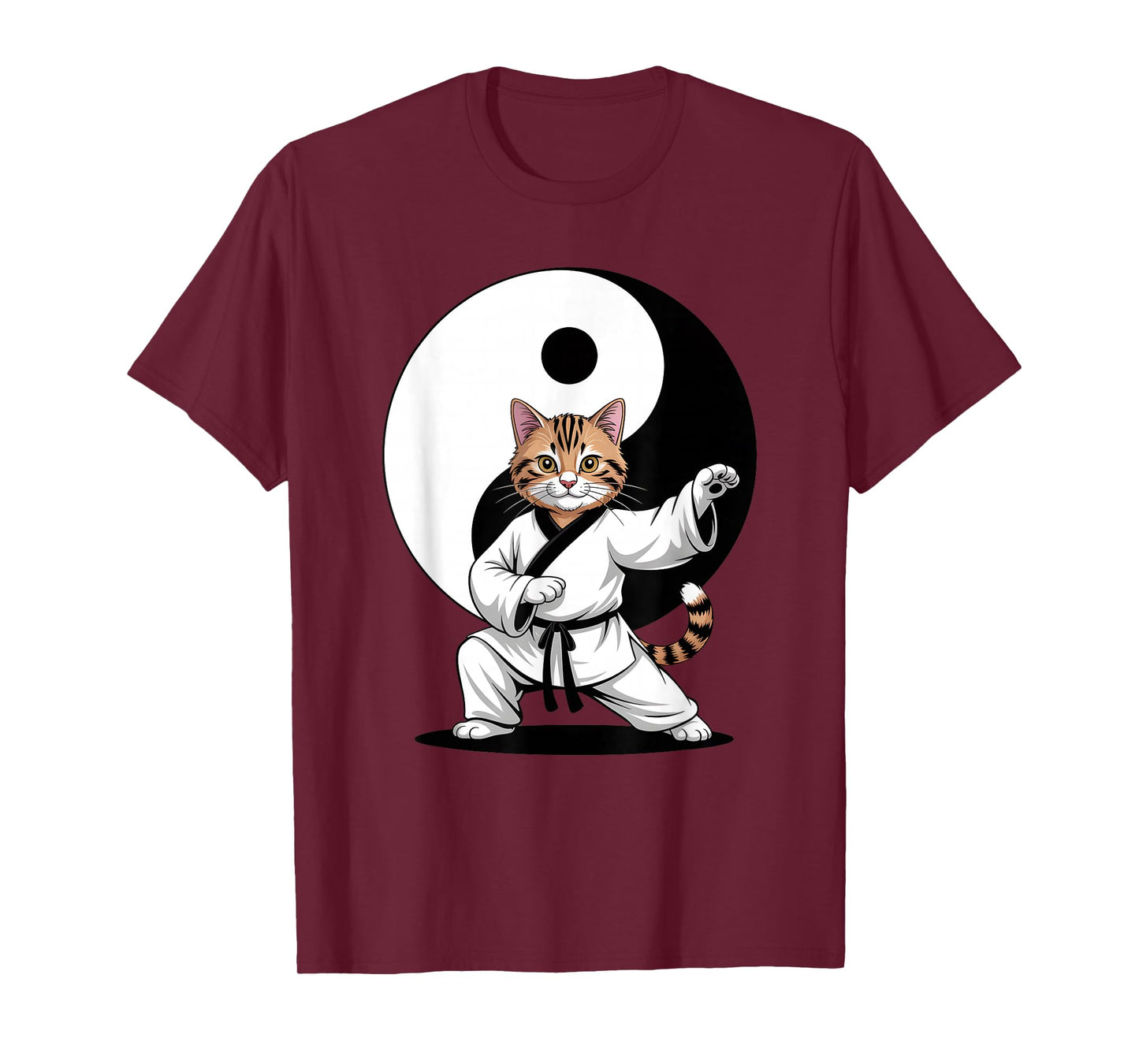 Tai Chi Master Tabby Cat Yin Yang T-Shirt