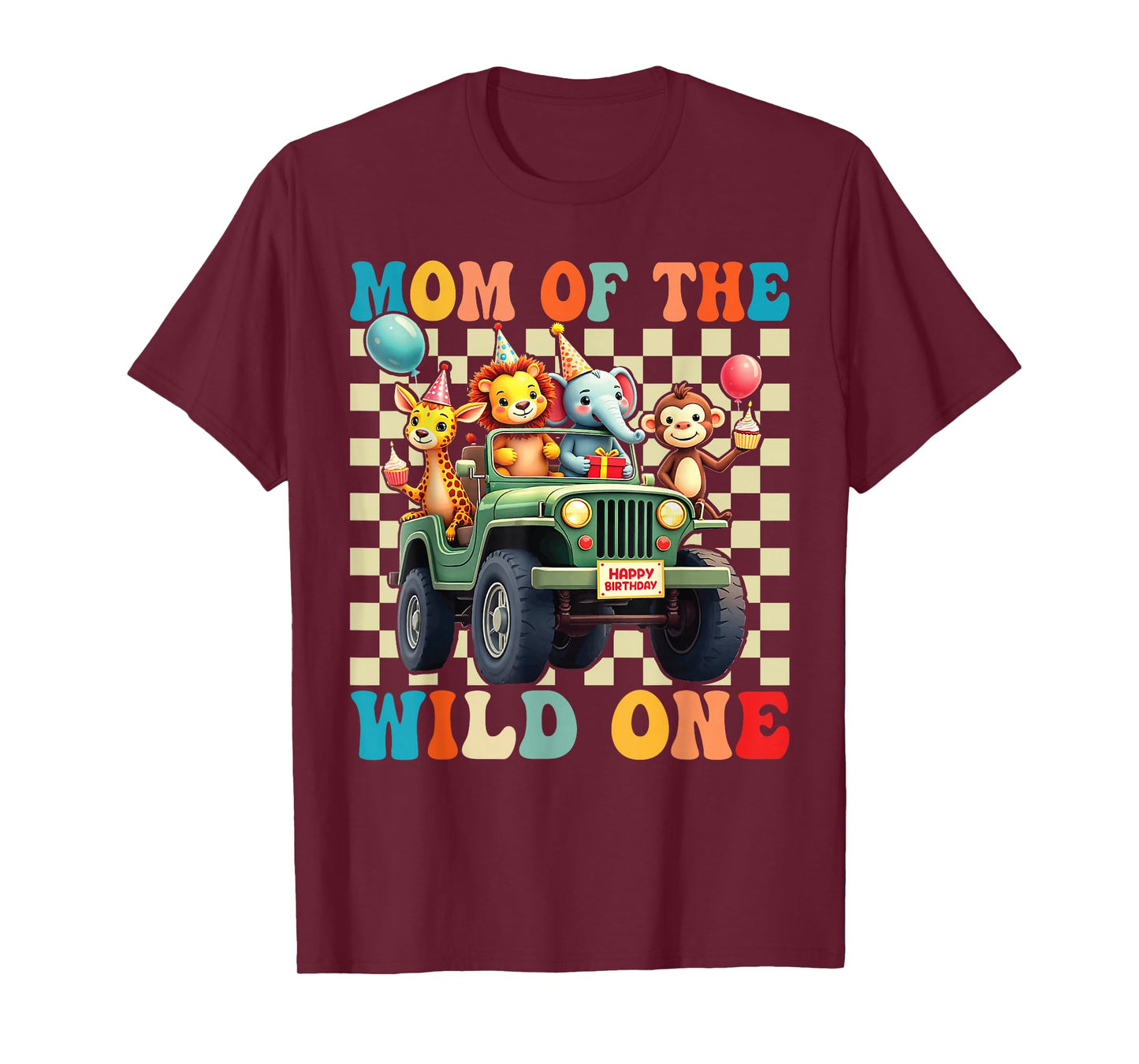 Mom of The Wild One 1st Birthday Safari Jungle Animals T-Shirt
