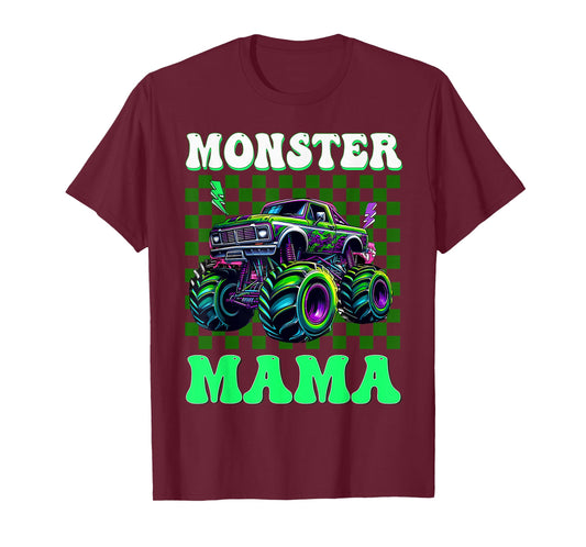 Monster Truck Mom Mama of The Birthday Boy Family Matching T-Shirt