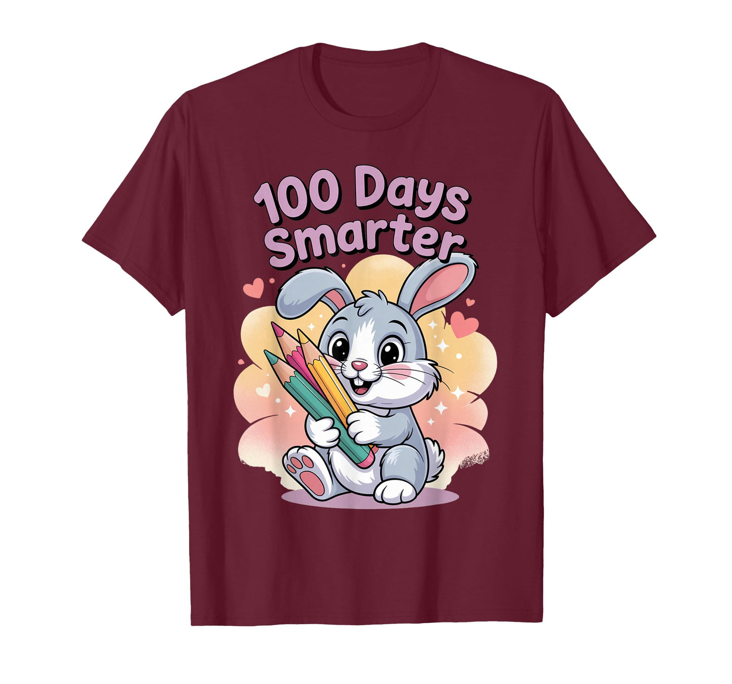 Cute Bunny 100 Days Smarter Bunny School Celebration T-Shirt