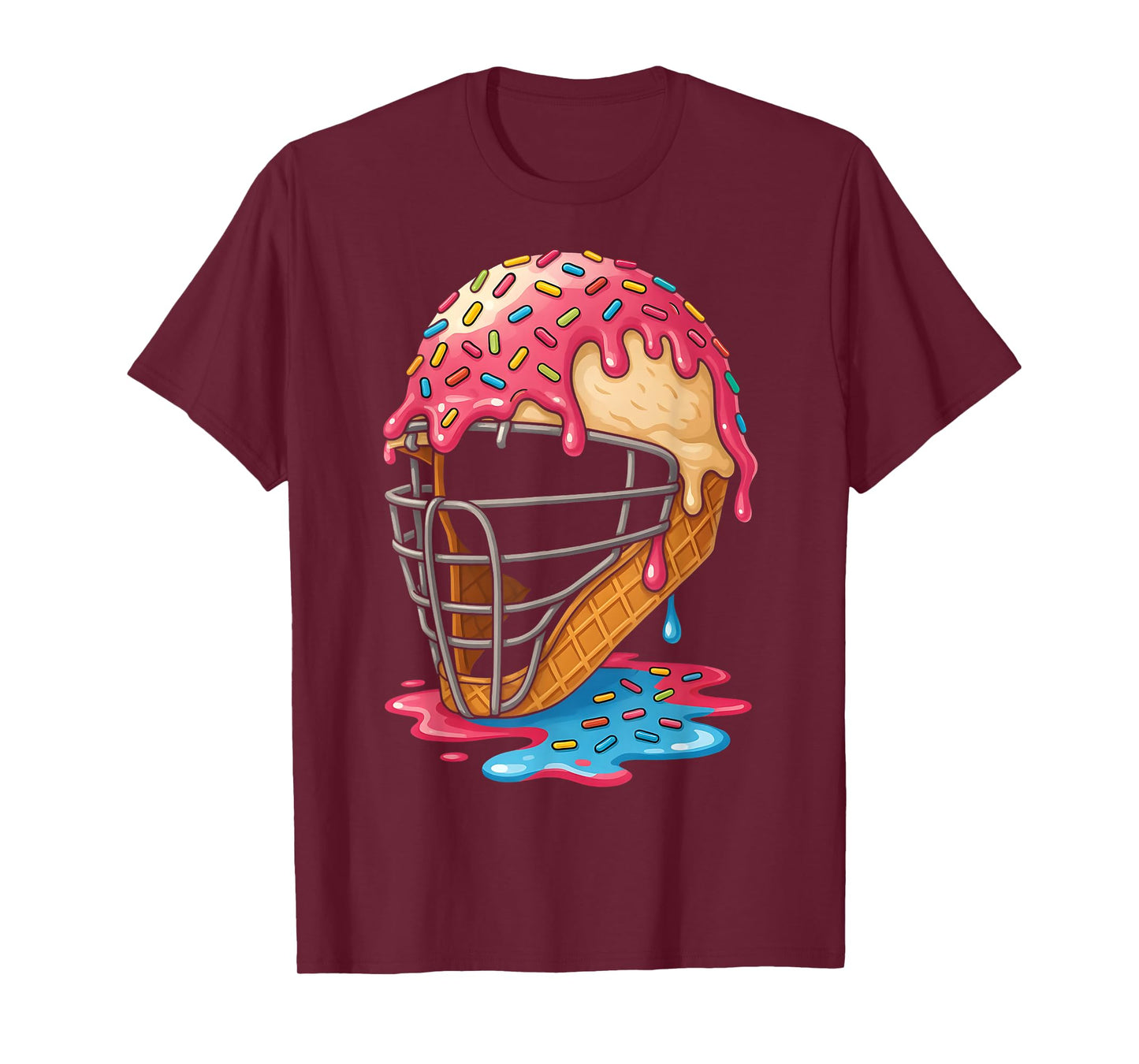 Baseball Ice Cream Drip Catcher Helmet Boys Respect The Drip T-Shirt